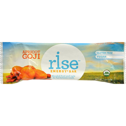 Rise Bar Energy Bar - Organic Apricot Goji - Case Of 12 - 1.6 Oz