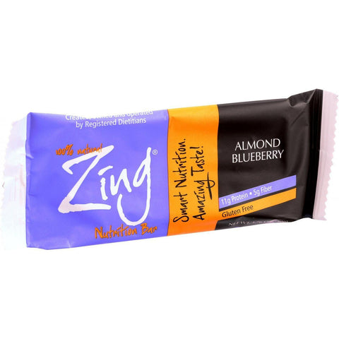 Zing Bars Nutrition Bar - Almond Blueberry - 1.76 Oz Bars - Case Of 12