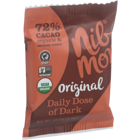Nibmor Organic Daily Dose Of Dark - Original 72 Percent Cacao - .35 Oz - Case Of 60