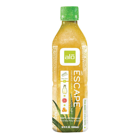 Alo Original Escape Aloe Vera Juice Drink - Pineapple And Guava - Case Of 12 - 16.9 Fl Oz.