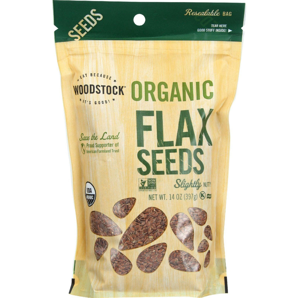 Woodstock Seeds - Organic - Flax - 14 Oz - Case Of 8