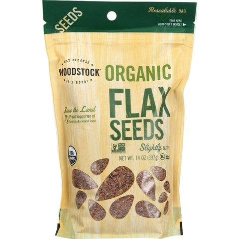Woodstock Seeds - Organic - Flax - 14 Oz - Case Of 8