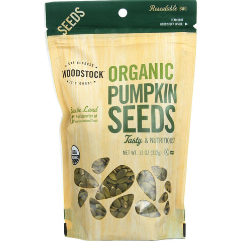 Woodstock Seeds - Organic - Pumpkin - Pepita - 11 Oz - Case Of 8