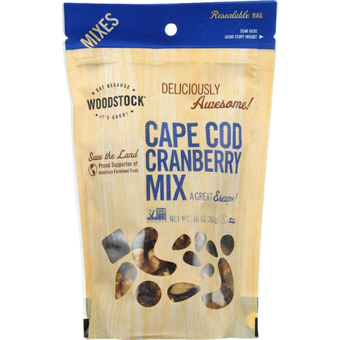 Woodstock Trail Mix - All Natural - Cape Cod Cranberry Mix - 10 Oz - Case Of 8
