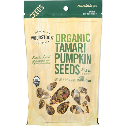 Woodstock Seeds - Organic - Pumpkin - Tamari - 9 Oz - Case Of 8