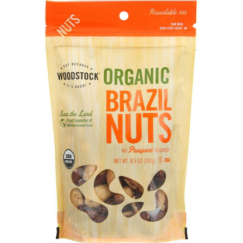 Woodstock Nuts - Organic - Brazil - 8.5 Oz - Case Of 8