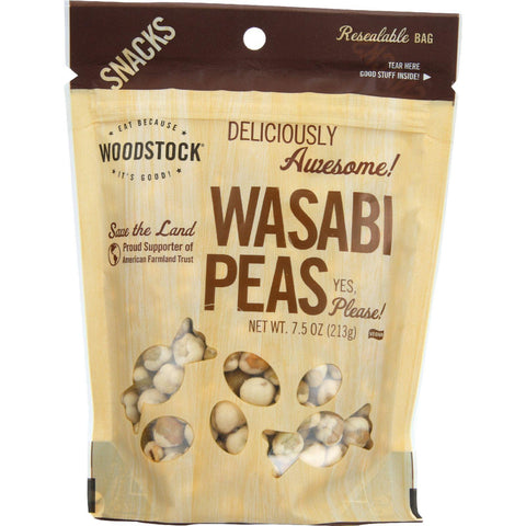 Woodstock Snacks - All Natural - Peas - Wasabi - 7.5 Oz - Case Of 8