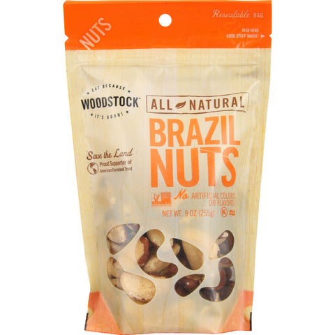 Woodstock Nuts - All Natural - Brazil - Medium - Fancy - Raw - 9 Oz - Case Of 8