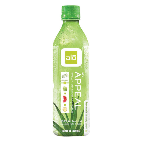 Alo Original Appeal Aloe Vera Juice Drink - Pomelo, Lemon And Pink Grapefruit - Case Of 12 - 16.9 Fl Oz.