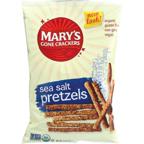 Marys Gone Crackers Pretzels - Organic - Sea Salt - 7.5 Oz - Case Of 12
