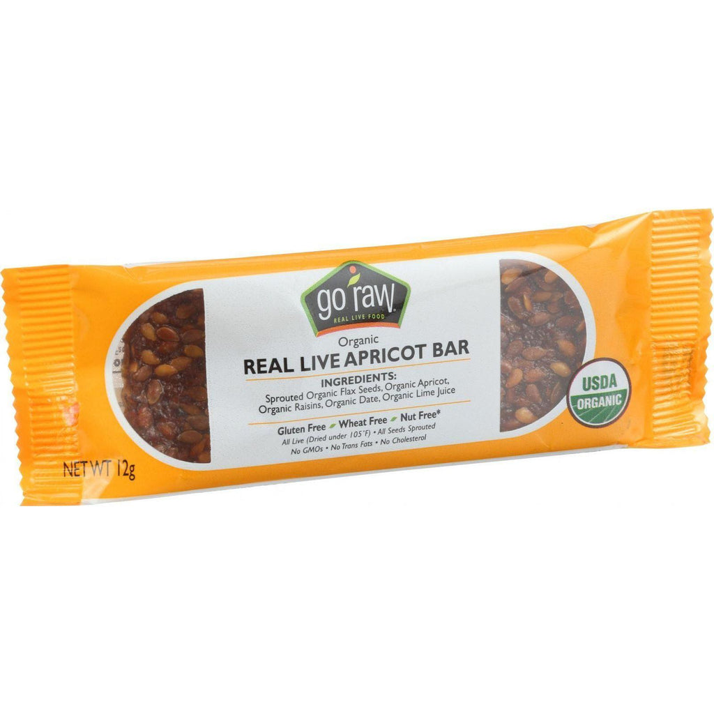 Go Raw Bar - Organic - Real Live Apricot - .423 Oz - Case Of 10