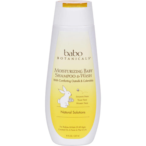Babo Botanicals Moisturizing Baby Shampoo And Wash - Oatmilk Calendula - 8 Fl Oz