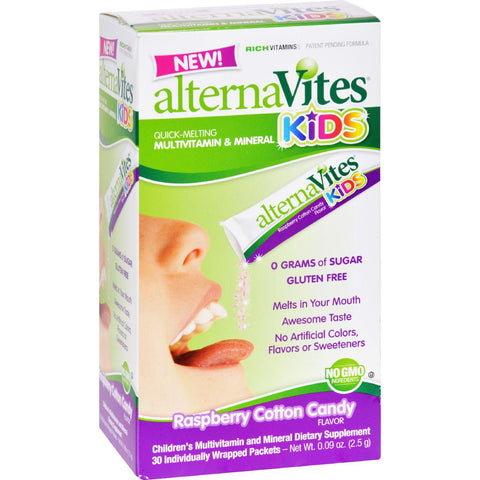 Alternavites Kids Quick-melting Multivitamins Raspberry Cotton Candy - 30 Packets