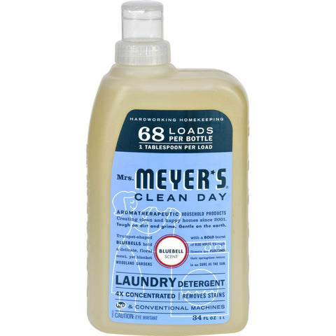 Mrs. Meyer's 68 Load 4x Laundry Detergent - Bluebell - 34 Fl Oz - Case Of 6