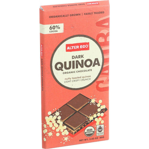 Alter Eco Americas Organic Chocolate Bar - Dark Quinoa - 2.82 Oz Bars - Case Of 12