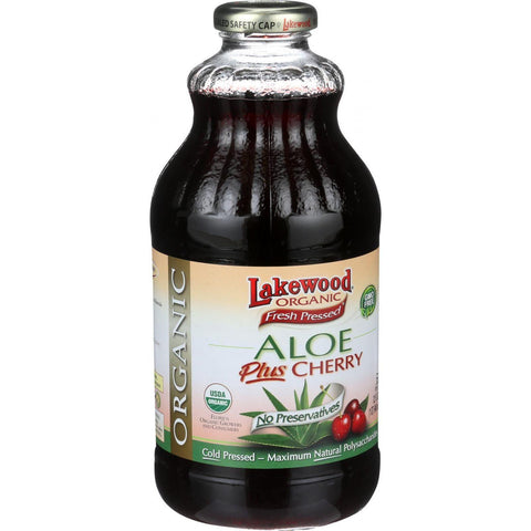Lakewood Organic Aloe Juice - Whole Leaf - Fresh Pressed - Plus Cherry - 32 Oz