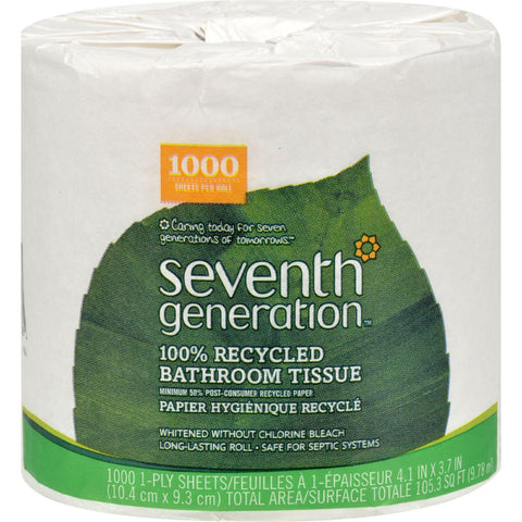 Seventh Generation Bathroom Tissue - 1 Ply 1000 Sheet Roll - Case Of 60