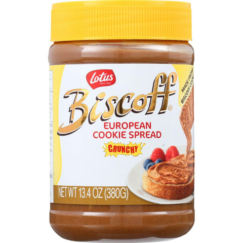 Biscoff Cookie Butter Spread - Peanut Butter Alternative - Crunchy - 13.4 Oz - Case Of 8