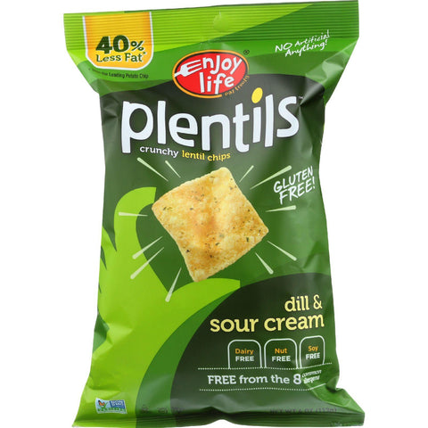 Enjoy Life Lentil Chips - Plentils - Dill And Sour Cream - 4 Oz - Case Of 12