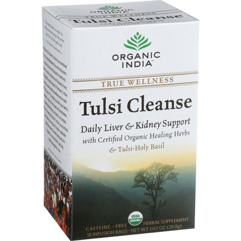 Organic India Organic Tulsi Wellness Tea - Cleanse - 18 Tea Bags - Case Of 10
