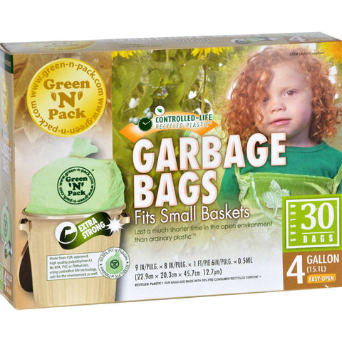 Green-n-pack Small Trash Bags - 4 Gallon - 30 Pack