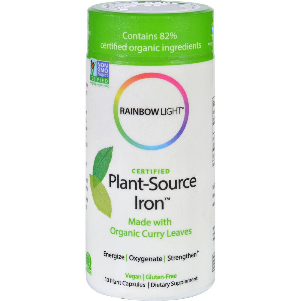 Rainbow Light Iron - Plant Sourced - Certified Organics - 50 Veg Capsules