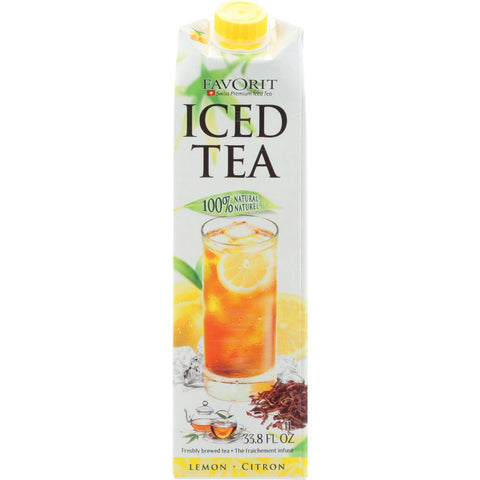 Favorit Tea - Iced - Lemon - With 2 Percent Lemon Juice - 33.8 Oz - Case Of 6