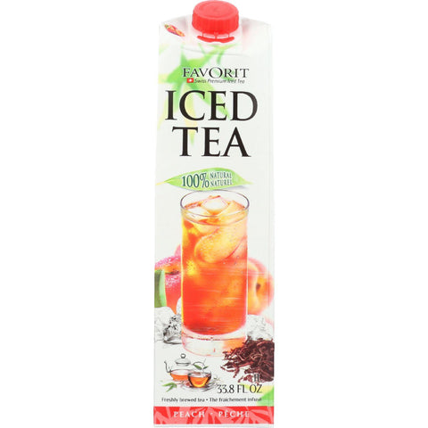 Favorit Tea - Iced - Peach - With 9 Percent Peach Juice - 33.8 Oz - Case Of 6