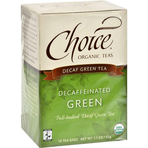 Choice Organic Teas Decaffeinated Green Tea - Case Of 6 - 16 Bags