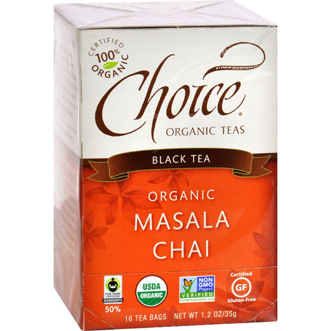 Choice Organic Teas Black Tea Masala Chai - Case Of 6 - 16 Bags