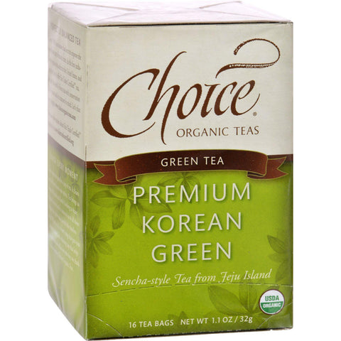 Choice Organic Teas Premium Korean Green Tea - Case Of 6 - 16 Bags