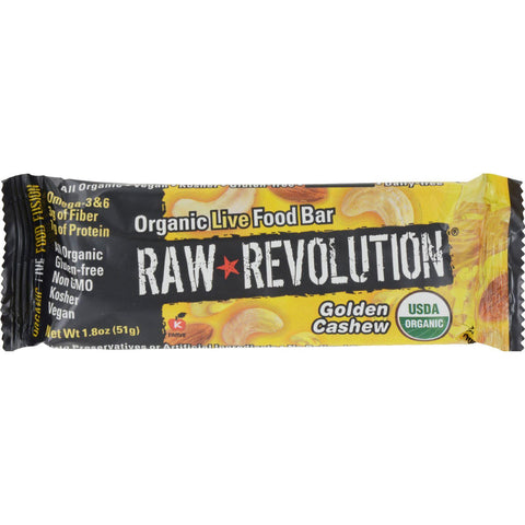 Raw Revolution Bar - Organic Golden Cashew - Case Of 12 - 1.8 Oz