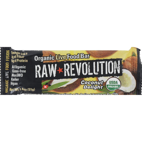 Raw Revolution Bar - Organic Coconut Delight - Case Of 12 - 1.8 Oz