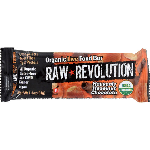 Raw Revolution Bar - Organic Heavenly Hazelnut Chocolate - Case Of 12 - 1.8 Oz