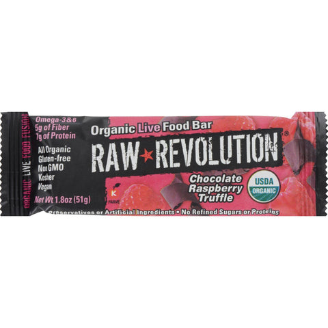 Raw Revolution Bar - Organic Raspberry Truffle - Case Of 12 - 1.8 Oz