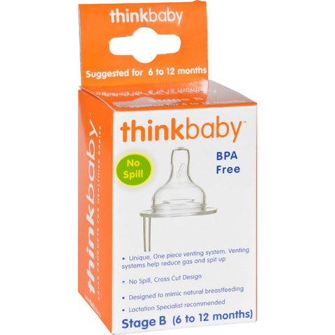 Thinkbaby Stage B Nipple With Vent (6-12 Months) - 2 Pack