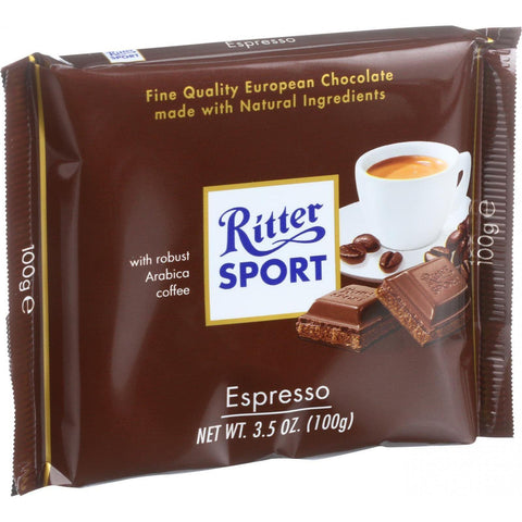 Ritter Sport Chocolate Bar - Milk Chocolate - Espresso - 3.5 Oz Bars - Case Of 12