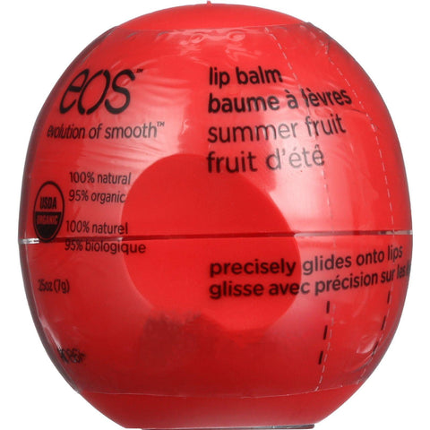 Eos Products Lip Balm - Organic - Smooth Sphere - Summer Fruit - .25 Oz - Case Of 8