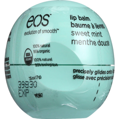 Eos Products Lip Balm - Organic - Smooth Sphere - Sweet Mint - .25 Oz - Case Of 8