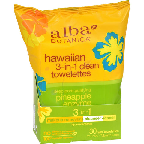 Alba Botanica Hawaiian Towelettes 3-in-1 - 30 Pack