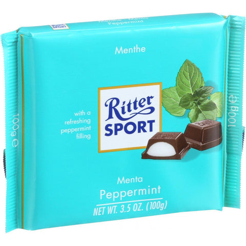 Ritter Sport Chocolate Bar - Dark Chocolate - Peppermint - 3.5 Oz Bars - Case Of 12