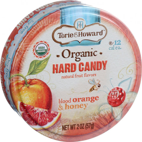 Torie And Howard Organic Hard Candy - Blood Orange And Honey - 2 Oz - Case Of 8