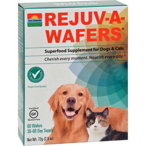 Sun Chlorella Rejuv-a-wafers Superfood Supplement For Dogs And Cats - 60 Wafers