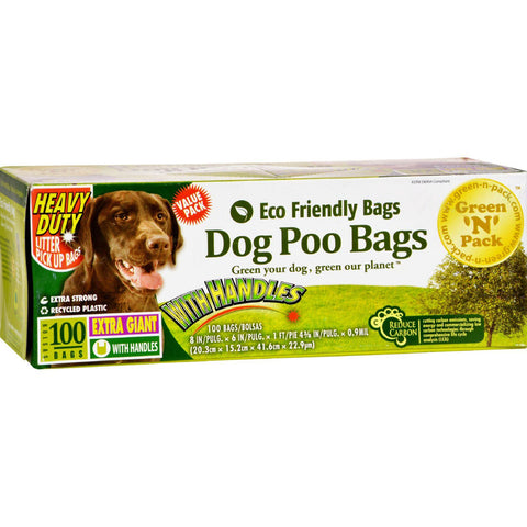 Green-n-pack Dog Poo Bags Xtra Giant Ties - 100 Pack