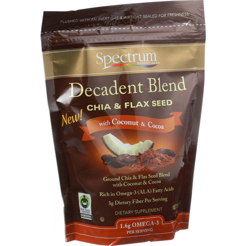 Spectrum Essentials Chia And Flax Seed - Decadent Blend - With Coconut And Cocoa - 12 Oz