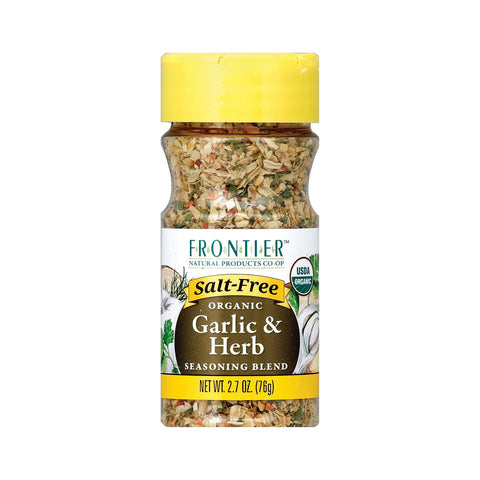 Frontier Herb Organic Seasoning Blend - Garlic And Herb - Salt Free - Case Of 6 - 2.7 Oz.