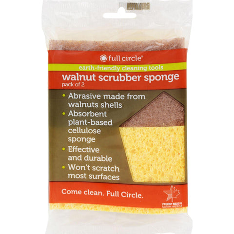 Full Circle Home Sponge Walnut Scrubber - Case Of 6 - 2 Pack