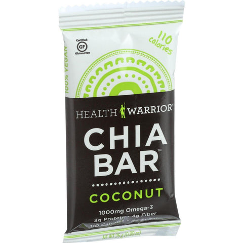 Health Warrior Chia Bar - Coconut - .88 Oz Bars - Case Of 15
