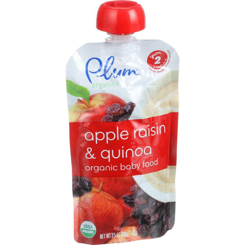 Plum Organics Baby Food - Organic - Apple Raisin And Quinoa - Stage 2 - 6 Months And Up - 3.5 Oz - Case Of 6