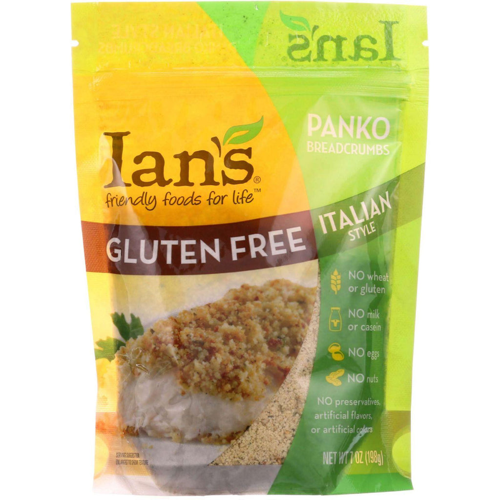 Ians Natural Foods Bread Crumbs - Panko - Italian Style - Gluten Free - 7 Oz - Case Of 8